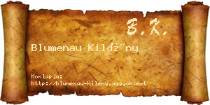 Blumenau Kilény névjegykártya